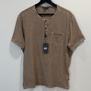 John Varvatos Brown Short Sleeve Henley